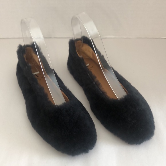 AQUATALIA Made in Italy Women's Brinley Shearling Leather Ballet Flats Size 5.5 - Picture 2 of 10